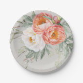 Elegante Wasserfarben Blütenstände Pappteller (Vorderseite)