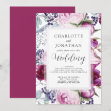 Elegante Wasserfarben Botanische Hochzeit Invita