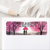 Elegante Wasserfarben Cherry Blossom Hochzeit Rück (Insitu)