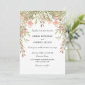 Elegante Wasserfarben-Chic Blumengrün Hochzeit Einladung (Stehend Vorderseite)