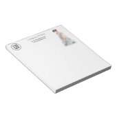 Elegante Wasserfarben Couture Brautmode Designerin Notizblock (angewinkelt)