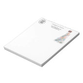 Elegante Wasserfarben Couture Brautmode Designerin Notizblock (Rotiert)