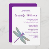 Elegante Wasserfarben-Dragonfly-Kinderdusche Einladung (Vorne/Hinten)