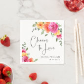 Elegante Wasserfarben Festliche Blume Hochzeit Serviette (Beispiel)