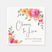 Elegante Wasserfarben Festliche Blume Hochzeit Serviette (Vorderseite)