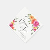 Elegante Wasserfarben Festliche Blume Hochzeit Serviette (Ecke)