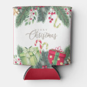 Elegante Wasserfarben Festliche Dekorationen Weihn Dosenkühler (Vorderseite)