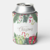 Elegante Wasserfarben Festliche Dekorationen Weihn Dosenkühler (Kanne Rückseite)