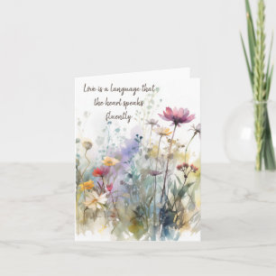 Elegante Wasserfarben Frühling Mix Blumen jeder Fa Karte