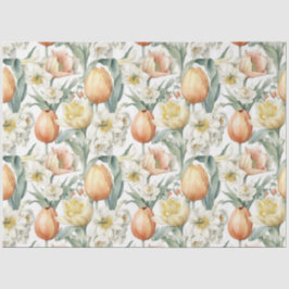 Elegante Wasserfarben Frühlingsblumen Seidenpapier