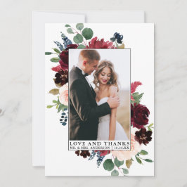 Elegante Wasserfarben Gerahmte Liebe Dank Dankeskarte