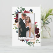 Elegante Wasserfarben Gerahmte Liebe Dank Dankeskarte (Stehend Vorderseite)