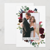 Elegante Wasserfarben Gerahmte Liebe Dank Dankeskarte (Vorne/Hinten)