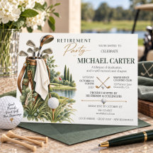 Elegante Wasserfarben-Golf-Ruhestandsfeier