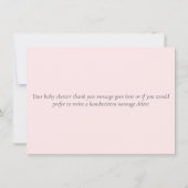 Elegante Wasserfarben Grün Rosa Dankeskarte (Rückseite)