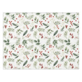 Elegante Wasserfarben-Grünpflanzen & Rote Beeren B Tischdecke (Vorderseite (Horizontal))