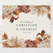 Elegante Wasserfarben im Herbst | Hochzeitsbier Bierflaschenetikett (Einzelnes Label)