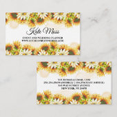 Elegante Wasserfarben im Herbst Sonnenblumen Visitenkarte (Vorne/Hinten)