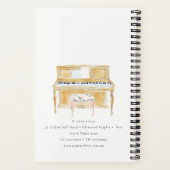 Elegante Wasserfarben Klaviermusiker Musiklehrer Notizblock (Rückseite)