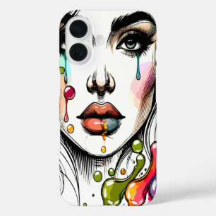 Elegante Wasserfarben-Künstlerisches Porträt iPhone 16 Hülle