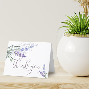 Elegante Wasserfarben-Lavendel Dankeskarte