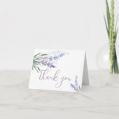 Elegante Wasserfarben-Lavendel Dankeskarte (Vorderseite)