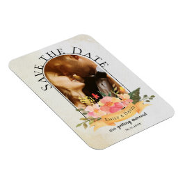 Elegante Wasserfarben Niedliches Foto Hochzeit Magnet