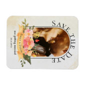 Elegante Wasserfarben Niedliches Foto Hochzeit Magnet (Horizontal)