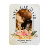 Elegante Wasserfarben Niedliches Foto Hochzeit Magnet (Vertikal)