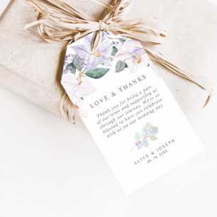 Elegante Wasserfarben Orchideen Hochzeit Liebe & D Geschenkanhänger