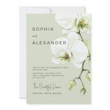 Elegante Wasserfarben-Orchideen-Hochzeitseinladung