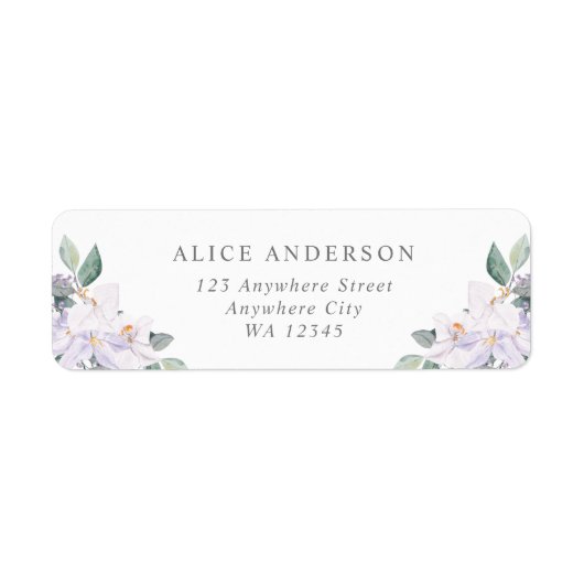 Elegante Wasserfarben Orchideen Rücksendeadresse (Vorne)