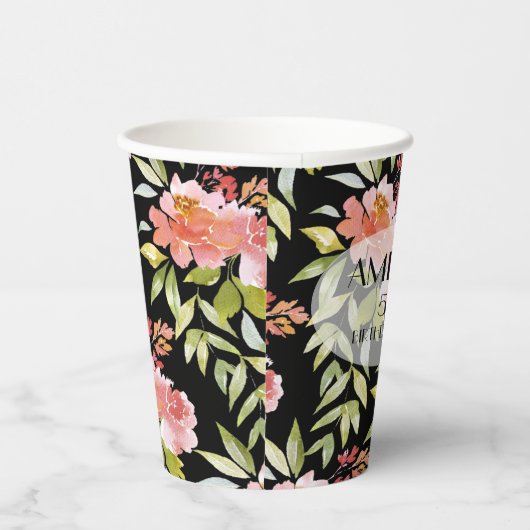 Elegante Wasserfarben Pappbecher (Rechts)