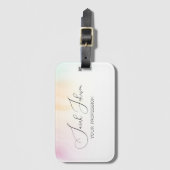 Elegante Wasserfarben-Pastell-Monogramm-Name Gepäckanhänger (Vorderseite Vertikal)