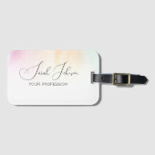 Elegante Wasserfarben-Pastell-Monogramm-Name Gepäckanhänger (Vorderseite (Horizontal))