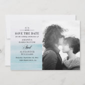 Elegante Wasserfarben Pastellblau Wasserhochzeit Save The Date (Vorderseite)