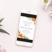 Elegante Wasserfarben Peach Wedding Floral Einladung