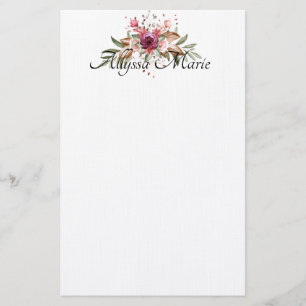 Elegante Wasserfarben Personalisiert Briefpapier