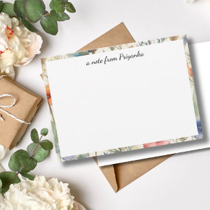 Elegante Wasserfarben Personalisiert Mitteilungskarte