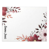 Elegante Wasserfarben Personalisierte Hintergrundm Notizblock (Vorderseite)