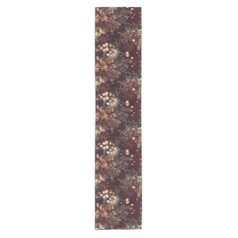 Elegante Wasserfarben Pine and Berry Burgundy Gold Kurzer Tischläufer