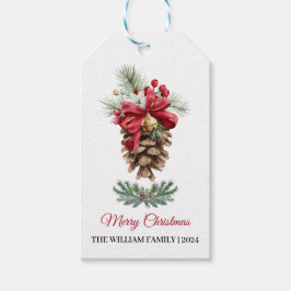 Elegante Wasserfarben-Pine Geschenkanhänger