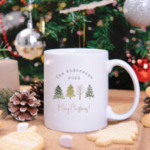 Elegante Wasserfarben Pine Trees Weihnachten