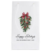 Elegante Wasserfarben Pines Calligrafy Ink Holiday Kleine Geschenktüte (Vorderseite)