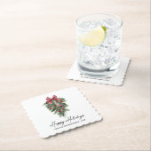 Elegante Wasserfarben Pines Calligrafy Ink Holiday Untersetzer (Vor Ort)