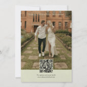 Elegante Wasserfarben-Randfoto in Salbeigrün Save The Date (Rückseite)
