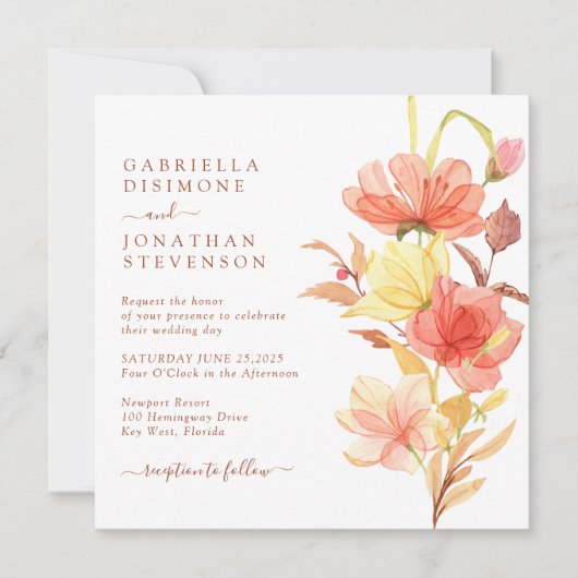 Elegante Wasserfarben Rodelbahn mit Aussicht Einladung (Vorderseite)