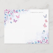 Elegante Wasserfarben Schmetterlinge Einfach Begleitkarte (Vorderseite)