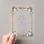 Elegante Wasserfarben Schöne Hochzeit Acryleinladungen (Insitu (Handheld))