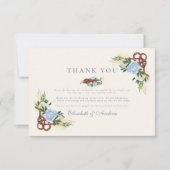 Elegante Wasserfarben Schöne Hochzeit Dankeskarte (Vorderseite)